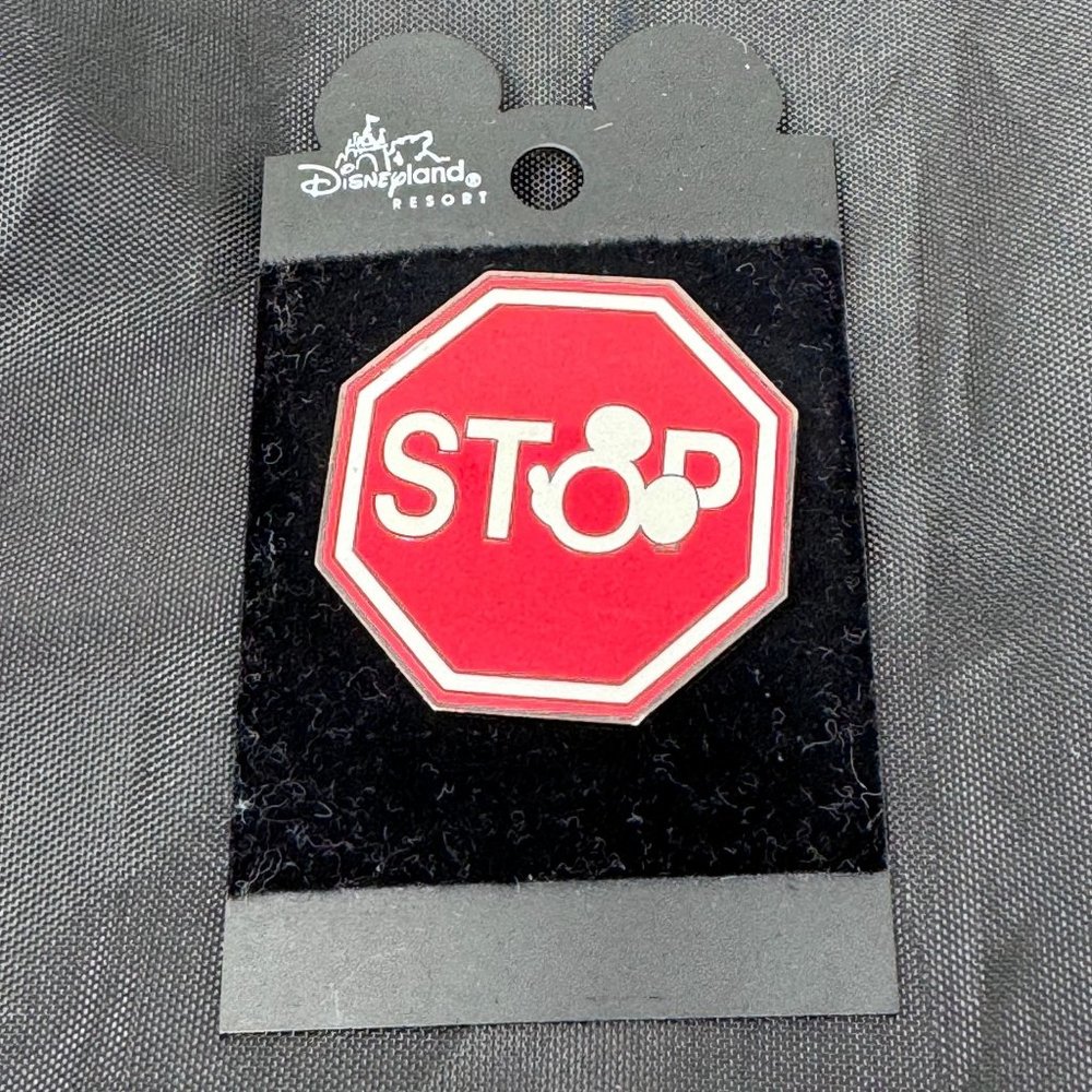 Mickey Silhouette Stop Sign Disney Pin DisneyLand Resort